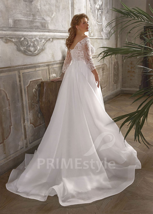 Svadobné šaty pre moletky s čipkovaným korzetom Nessa