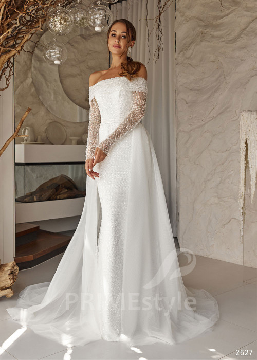 Elegantné trblietavé svadobné šaty RC2527