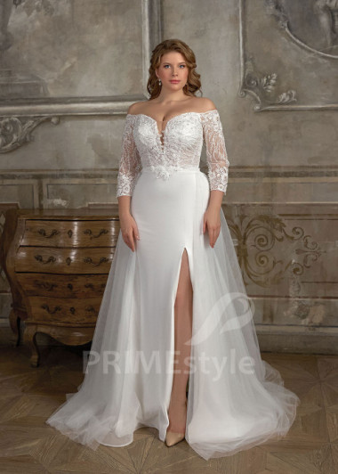 Zoštíhľujúce svadobné šaty pre moletky Nixie