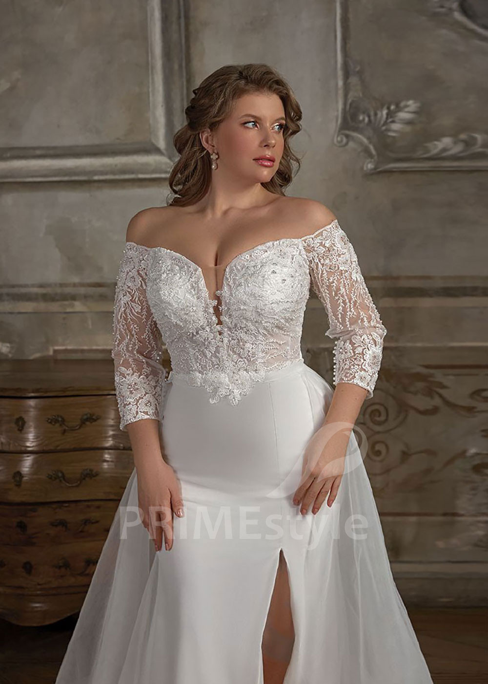 Zoštíhľujúce svadobné šaty pre moletky Nixie