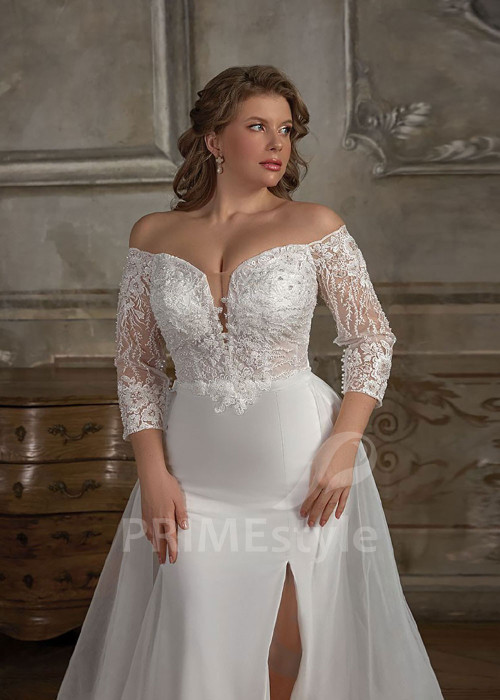 Zoštíhľujúce svadobné šaty pre moletky Nixie