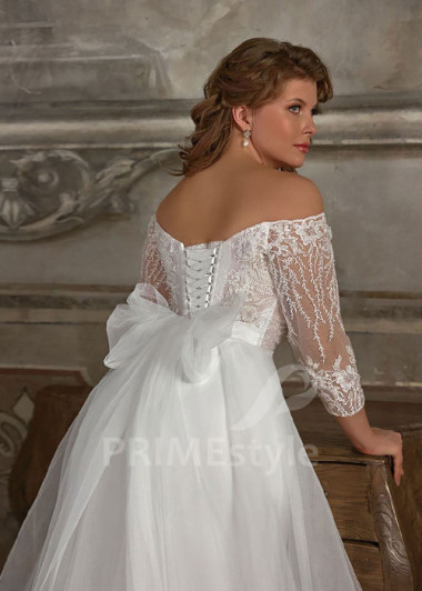 Zoštíhľujúce svadobné šaty pre moletky Nixie | PRIMESTYLE.SK