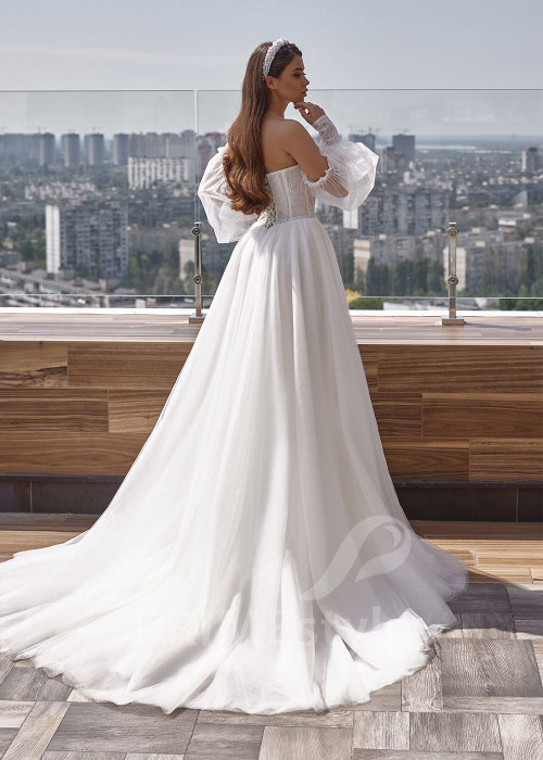 Extravagantné trblietavé svadobné šaty RC2529