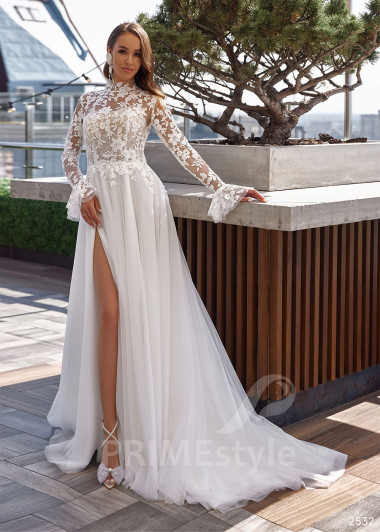 Elegantné kvetované svadobné šaty RC2532