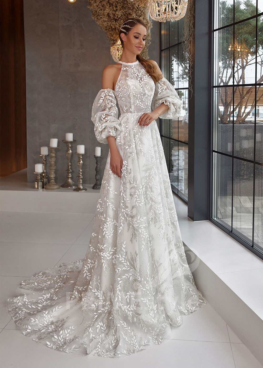 Luxusné čipkované svadobné šaty RC2533