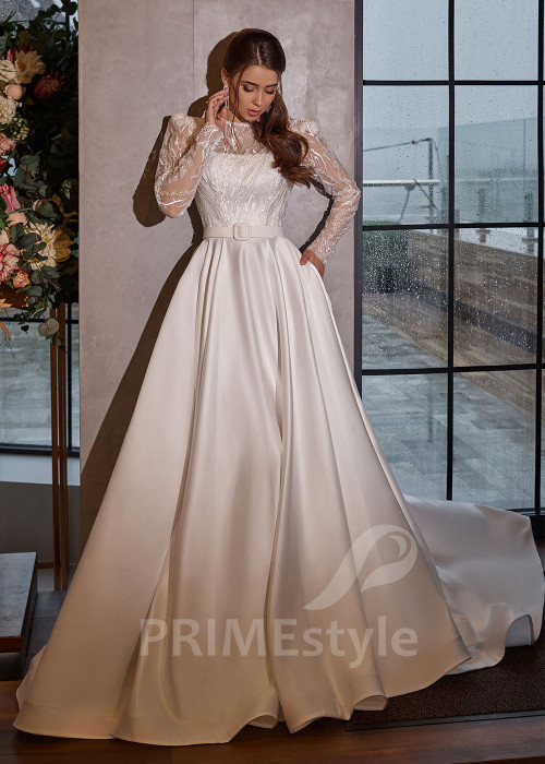 Elegantné hladké svadobné šaty RC2535