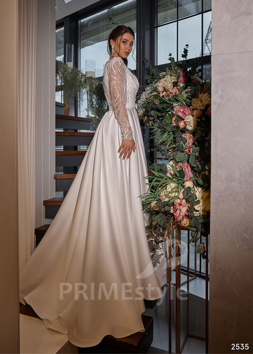 Elegantné hladké svadobné šaty RC2535