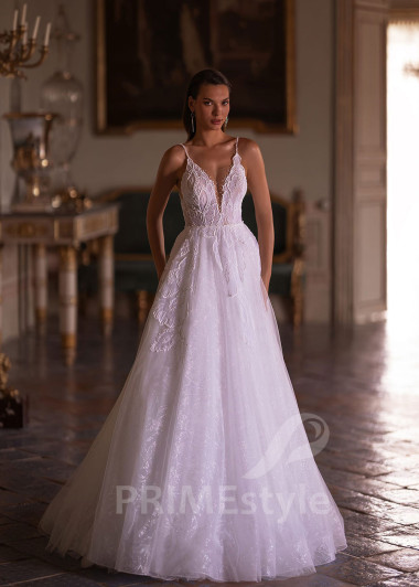 Luxusné čipkované svadobné šaty VO006