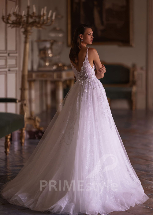 Luxusné čipkované svadobné šaty VO006