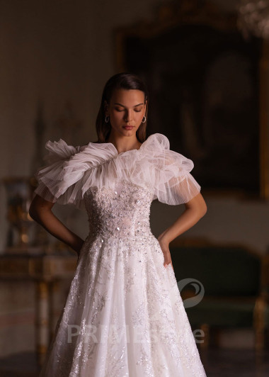 Luxusné extravagantné svadobné šaty VO008 - primestyle.sk