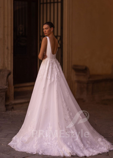 Luxusné elegantné svadobné šaty VO009 - primestyle.sk