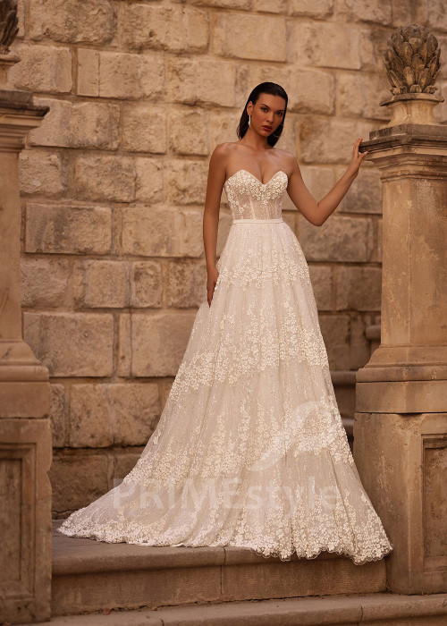 Luxusné princeznovské svadobné šaty VO013