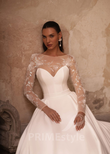 Luxusné elegantné svadobné šaty VO014 - primestyle.sk