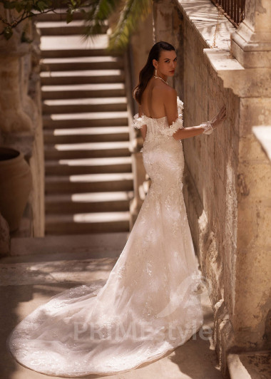 Luxusné úzke svadobné šaty VO015 - primestyle.sk