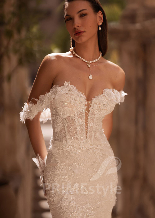 Luxusné úzke svadobné šaty VO015