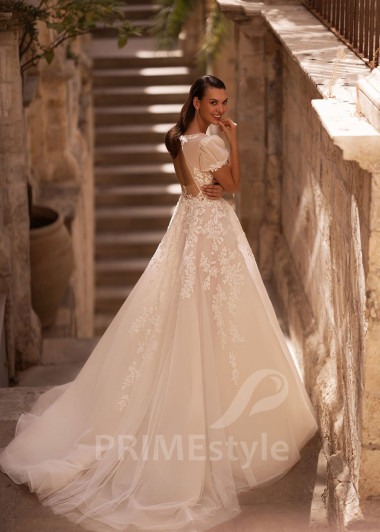 Luxusné čipkované svadobné šaty VO017 - primestyle.sk