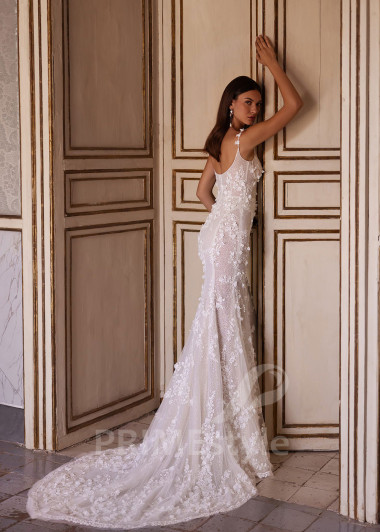 Luxusné svadobné šaty na ramienka VO018 - primestyle.sk