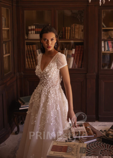Luxusné čipkované svadobné šaty VO020 - primestyle.sk