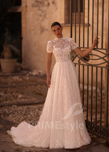 Luxusné čipkované svadobné šaty VO021