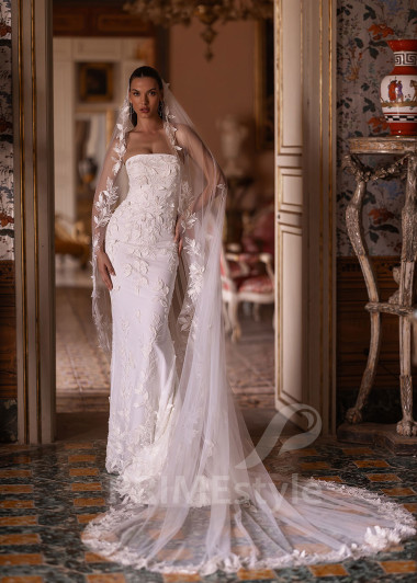 Luxusné úzke svadobné šaty VO030