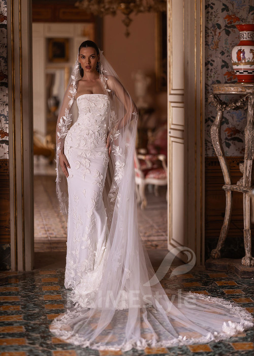 Luxusné úzke svadobné šaty VO030