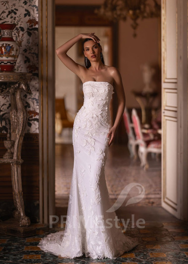 Luxusné úzke svadobné šaty VO030 - primestyle.sk