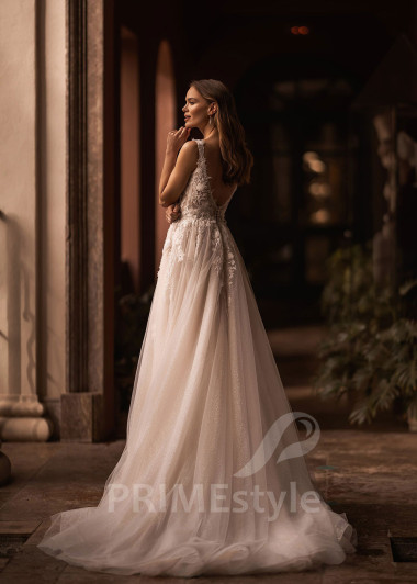 Luxusné čipkované svadobné šaty VR004 - primestyle.sk