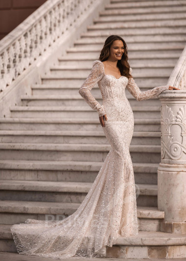 Luxusné trblietavé svadobné šaty VR005