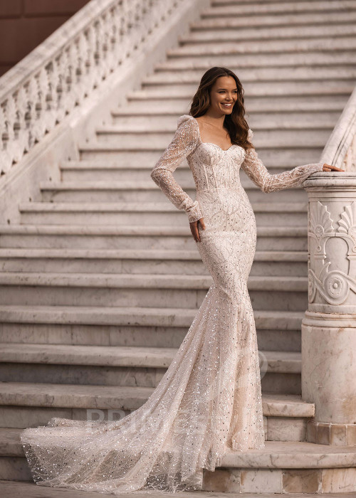 Luxusné trblietavé svadobné šaty VR005