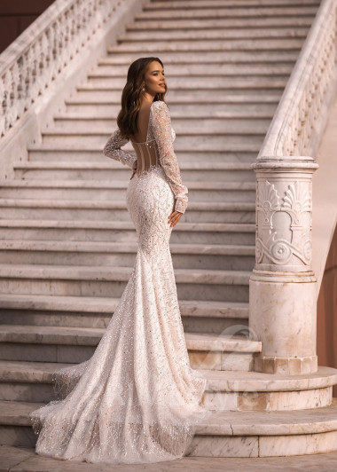 Luxusné trblietavé svadobné šaty VR005 - primestyle.sk