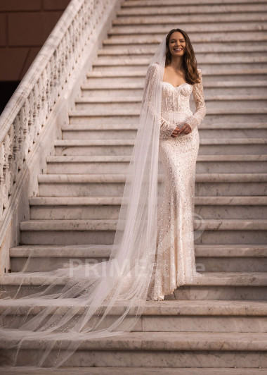 Luxusné trblietavé svadobné šaty VR005 - primestyle.sk