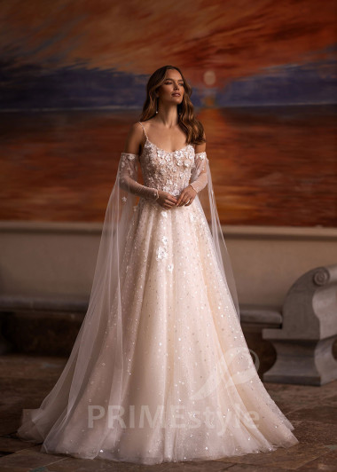 Luxusné trblietavé svadobné šaty VR007