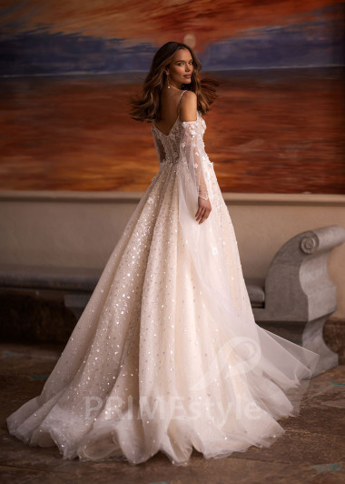 Luxusné trblietavé svadobné šaty VR007 - primestyle.sk