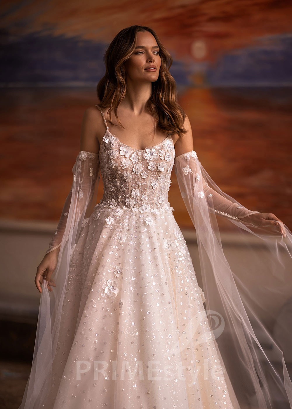 Luxusné trblietavé svadobné šaty VR007