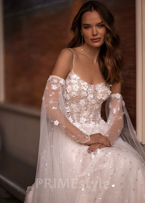 Luxusné trblietavé svadobné šaty VR007