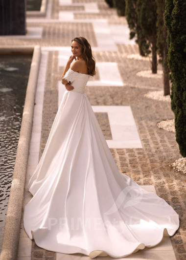 Luxusné hladké svadobné šaty VR016 - primestyle.sk