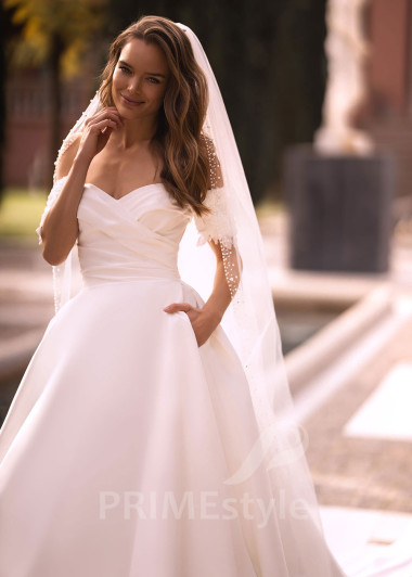 Luxusné hladké svadobné šaty VR016 - primestyle.sk