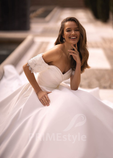 Luxusné hladké svadobné šaty VR016 - primestyle.sk