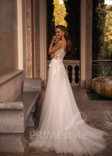 Luxusné čipkované svadobné šaty VR017 - primestyle.sk