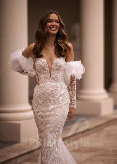 Luxusné extravagantné svadobné šaty VR019 - primestyle.sk