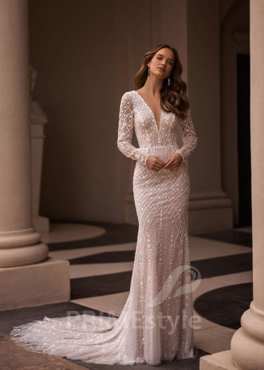 Luxusné úzke svadobné šaty VR021