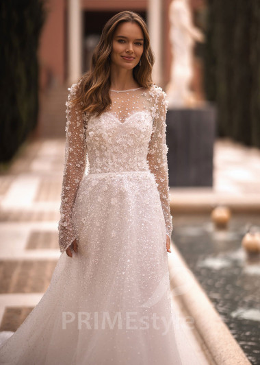 Luxusné trblietavé svadobné šaty VR022 - primestyle.sk
