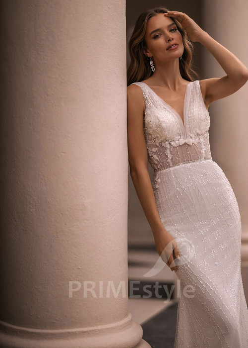 Luxusné úzke svadobné šaty VR030