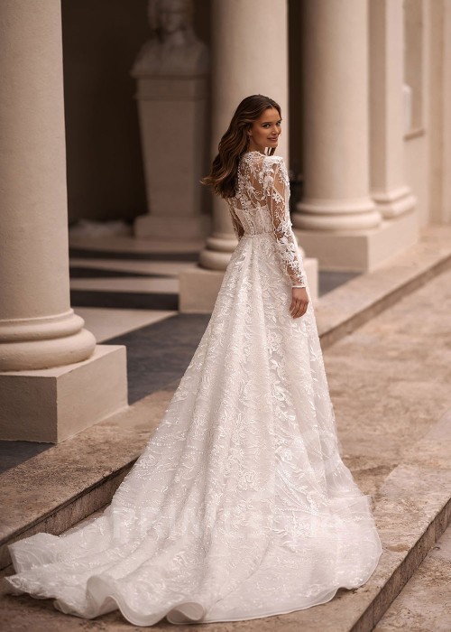 Luxusné celokrajkové svadobné šaty VR034