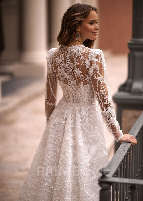 Luxusné celokrajkové svadobné šaty VR034