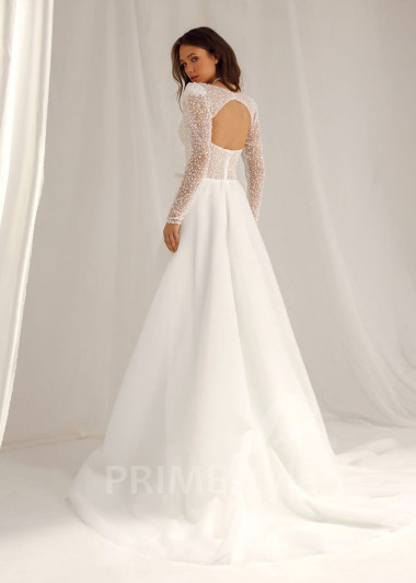 Elegantné trblietavé svadobné šaty Adele