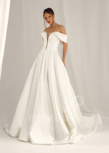 Jednoduché minimalistické svadobné šaty Alisa