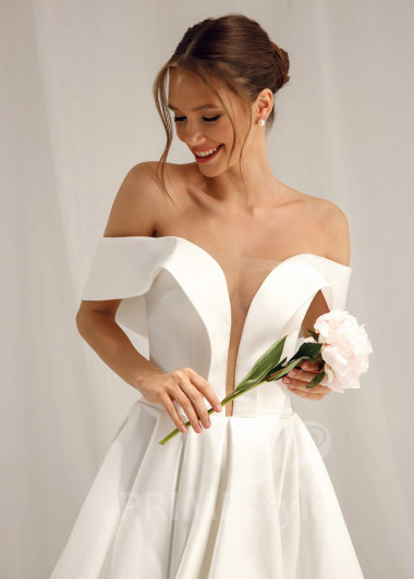 Jednoduché minimalistické svadobné šaty Alisa - primestyle.sk