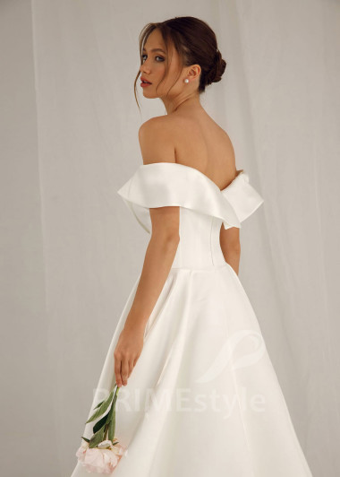 Jednoduché minimalistické svadobné šaty Alisa - primestyle.sk