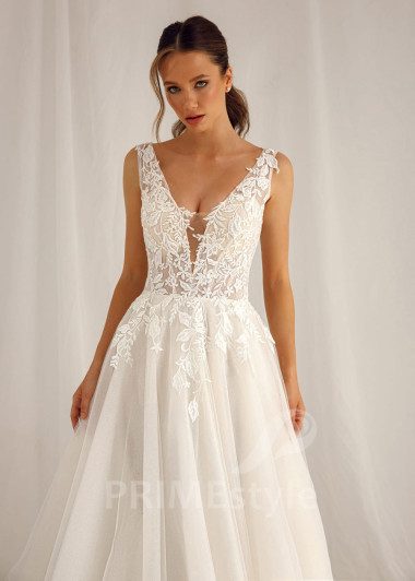 Elegantné čipkované svadobné šaty Aurora - primestyle.sk